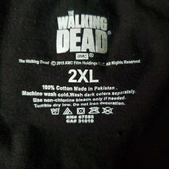 The Walking Dead Sleeveless Shirt Men 2XL Black 2015 Skull Zombies Horror Gore - Picture 10 of 12